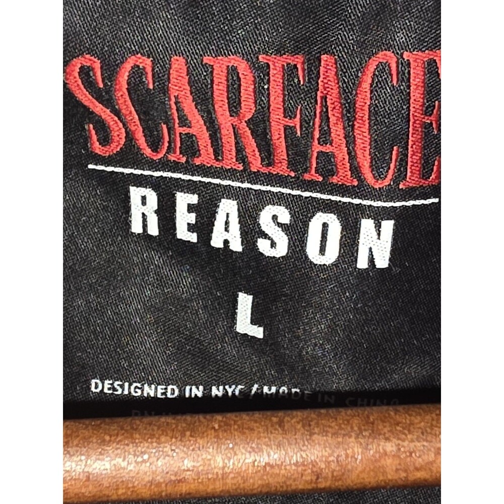 Reason X Scarface Tony Montana Varsity Jacket Black Red Mens Size Large - Picture 5 of 6